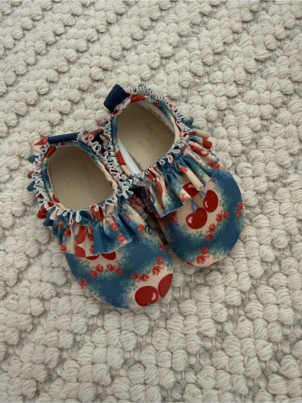 Konges Slojd Blue & Red Cherry Water Shoes with Ruffle